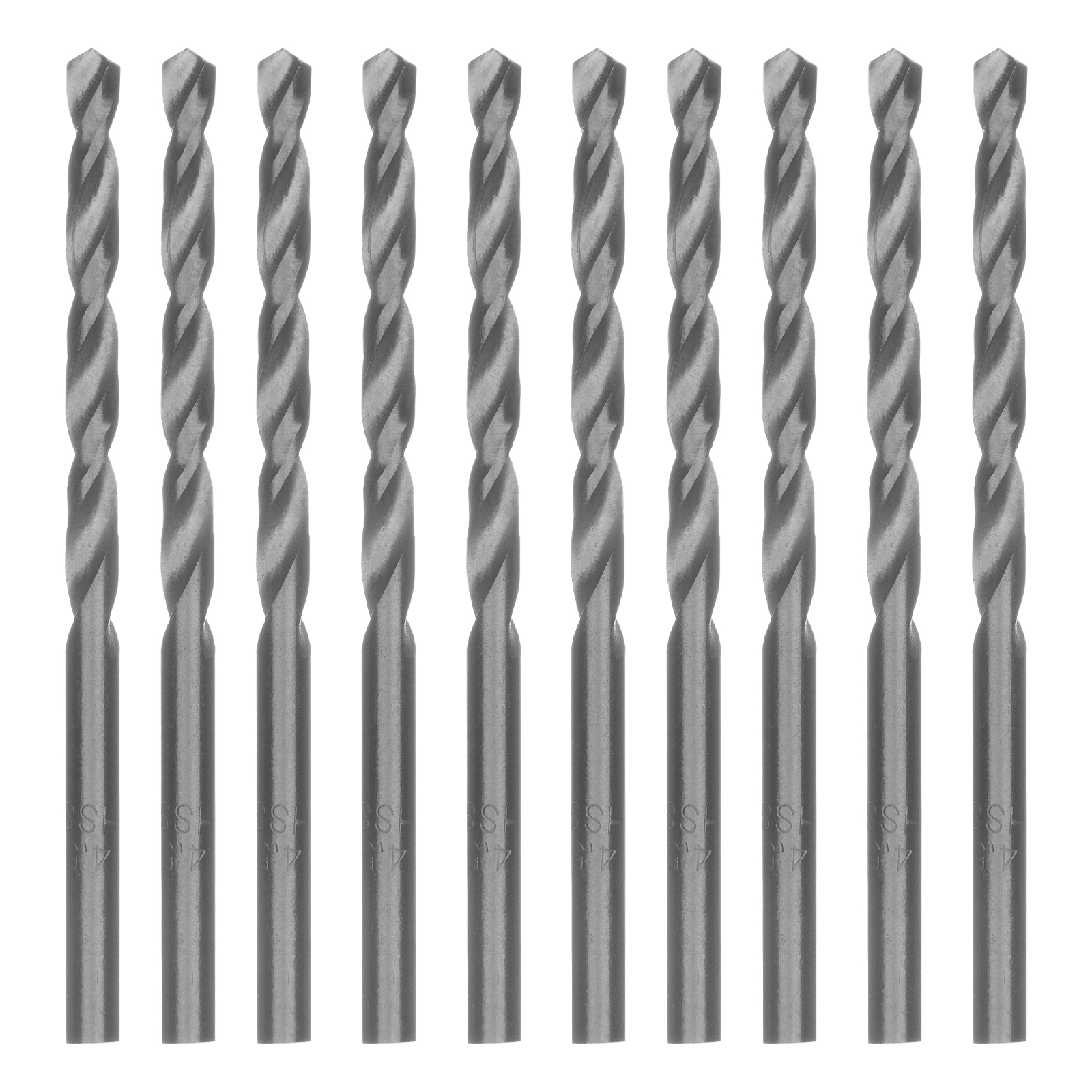 Сверло по металлу, 4.5 мм, полированное, HSS, 10 шт, цилиндрический хвостовик Matrix (71545)
