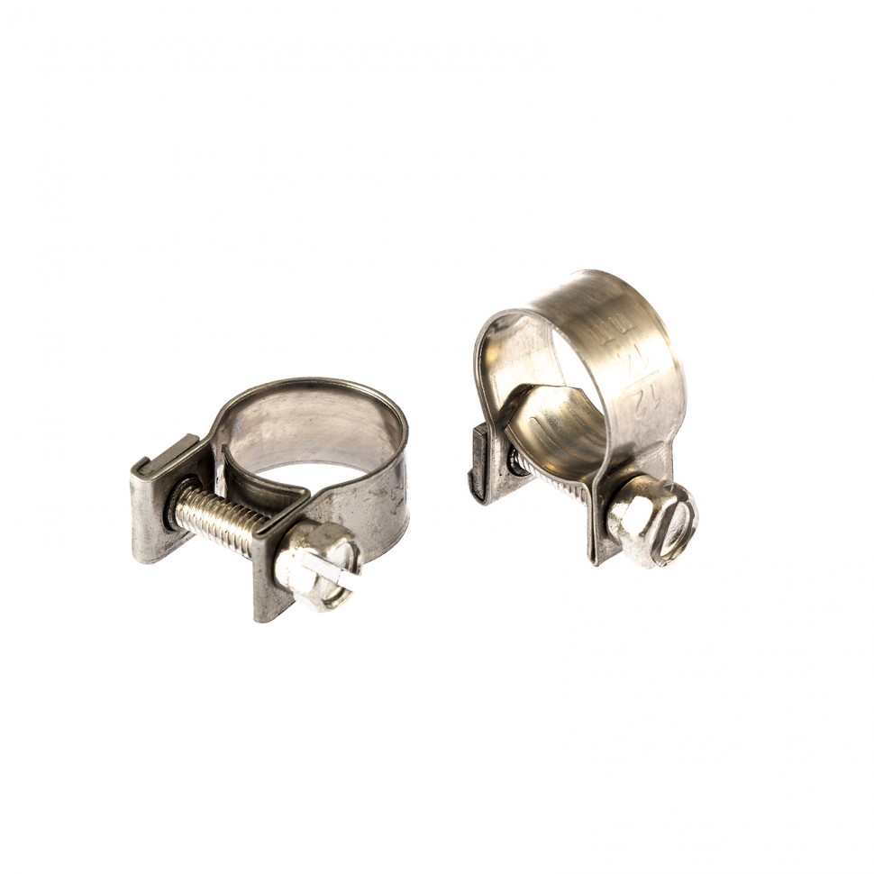 Хомуты металлические, MINI 12-14 мм, ширина 9 мм, винтовой, W4, 2 шт Сибртех (475043)