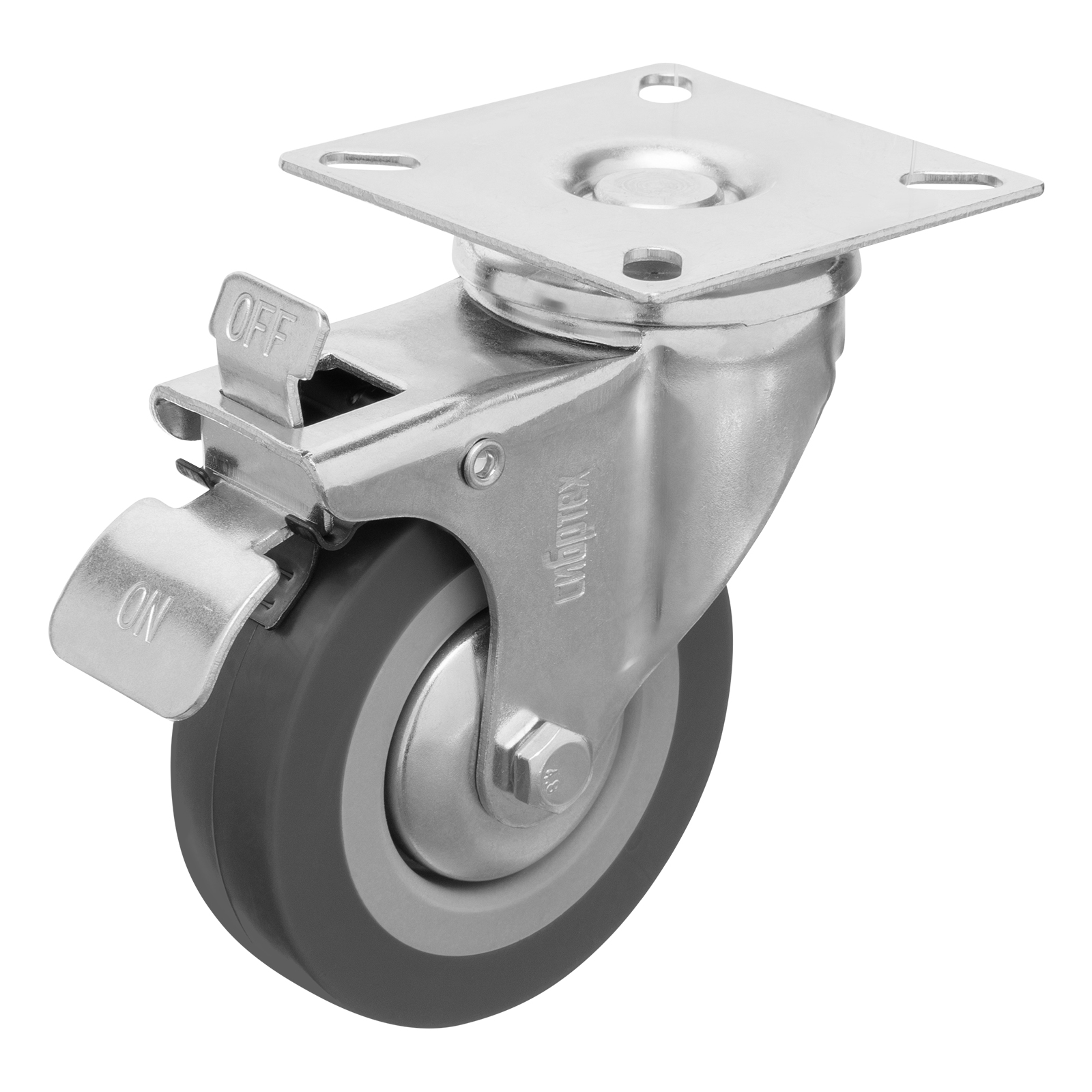 Колесо поворотное с тормозом D 75 мм, крепление  платформенное Сибртех (68720)