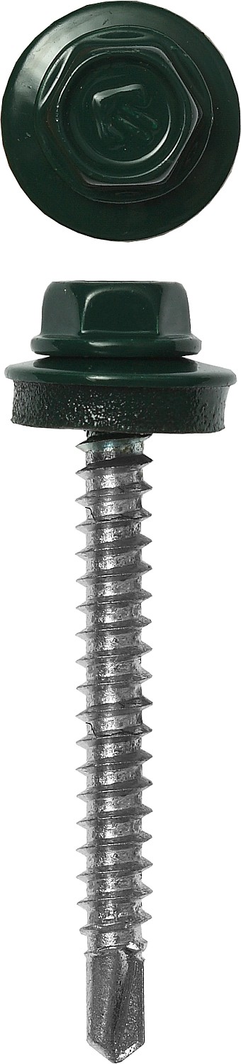 ЗУБР СКД 6005, 65 х 4.8 мм, зелёный насыщ., 180 шт, кровельный саморез (4-300315-48-065-6005)