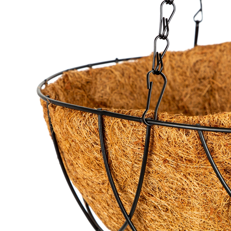 Кашпо подвесное с вкладышем из коковиты, полукруглое D 35 Palisad (69023)