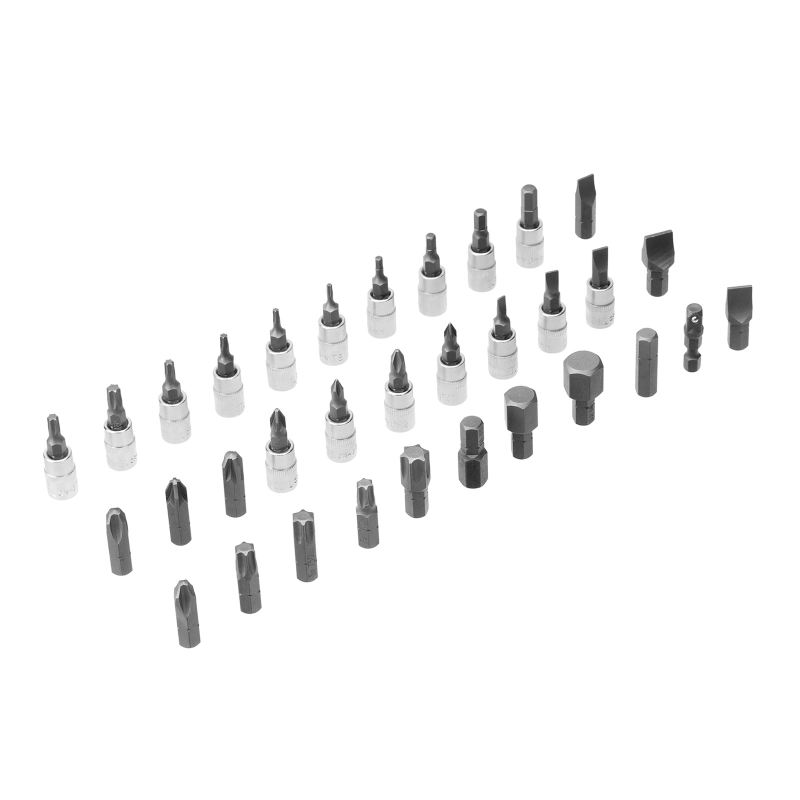 Набор инструментов, 1/2", 1/4", CrV, S2, пластиковый кейс, 94 предмета Denzel (15813)