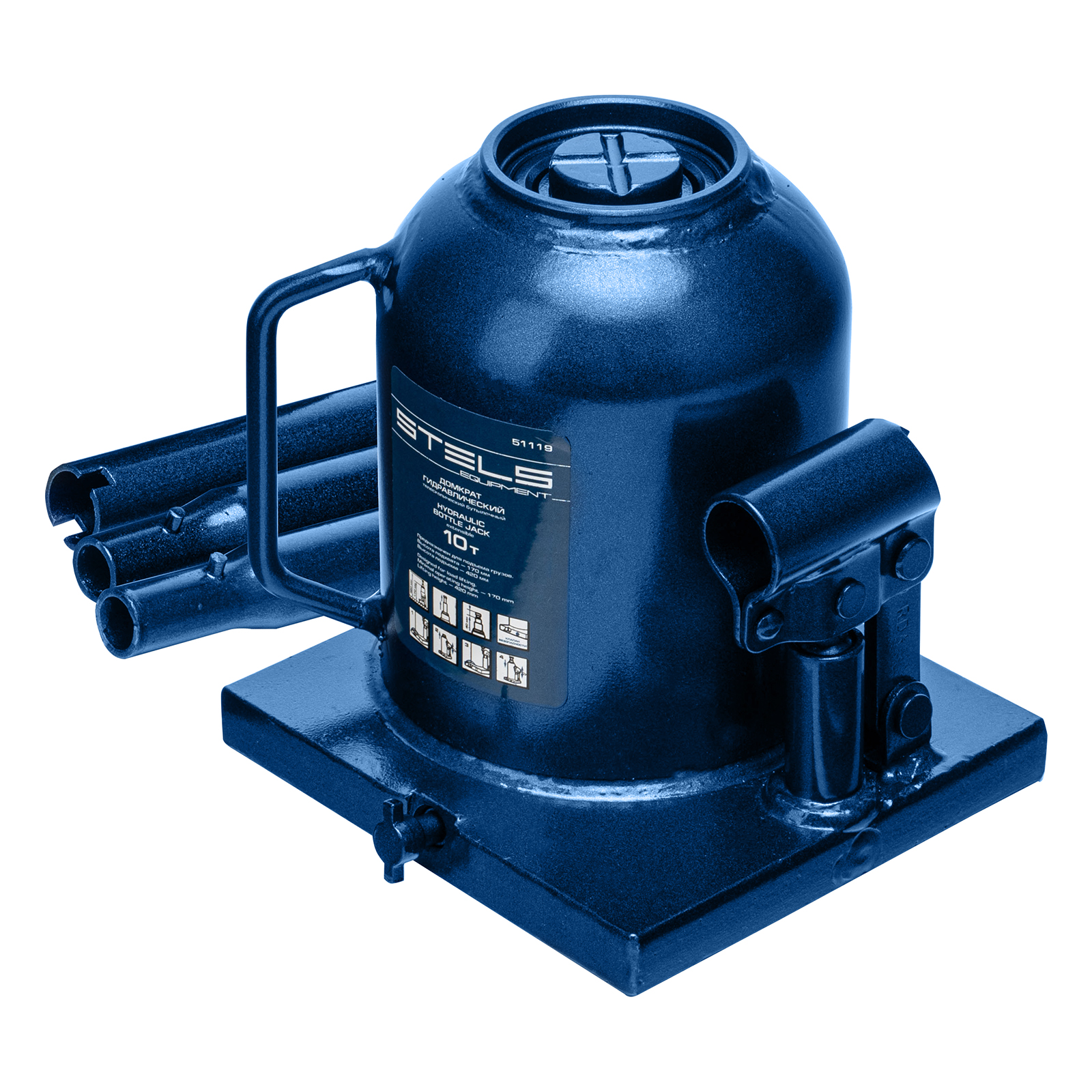Домкрат гидравлический бутылочный телескопический, 10 т, H подъема 170-430 мм Stels (51119)