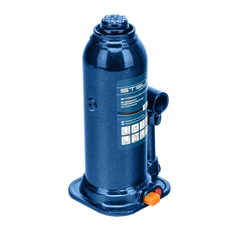 Домкрат гидравлический бутылочный, 6 т, h подъема 207-404 мм Stels (51164)
