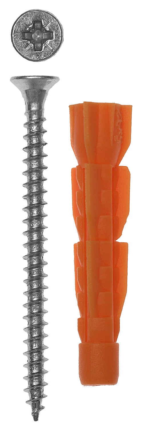 ЗУБР 5 х 32 мм, 12 шт, без бортика, универсальный дюбель с шурупом (4-301196-05-032)