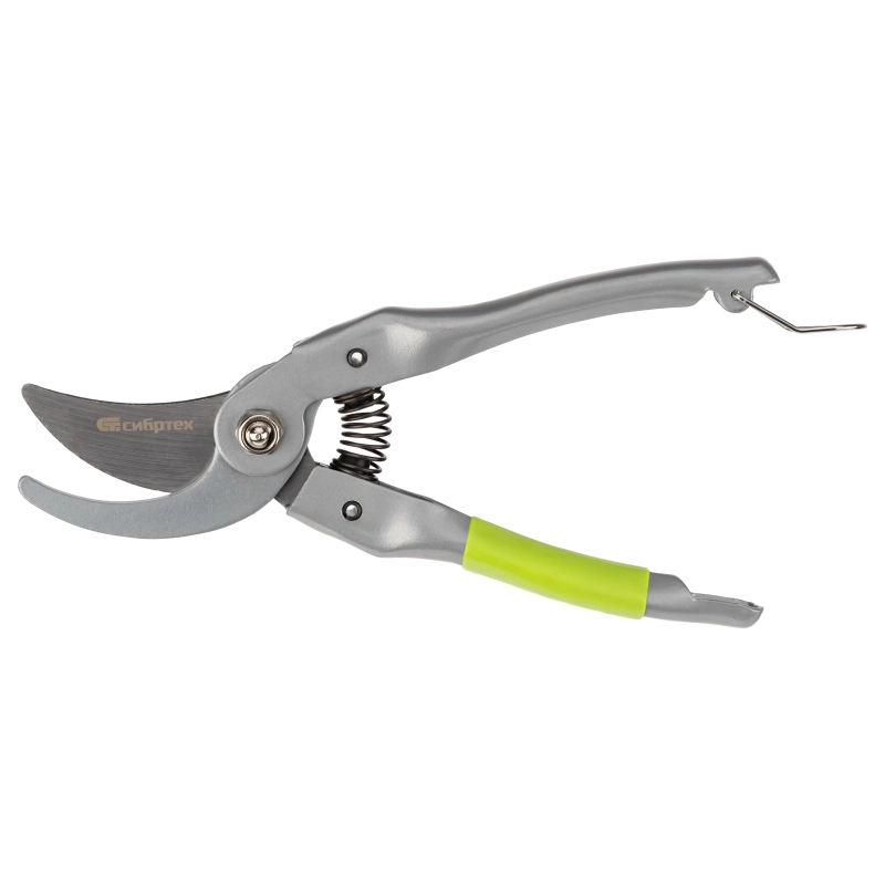 Секатор прямого реза, 225 мм, металлические рукоятки, нижняя в ПВХ-оболочке Сибртех (604695)