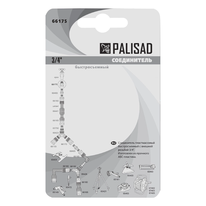 Соединитель пластмассовый, быстросъемный, внешняя резьба 3/4 Palisad (66175)
