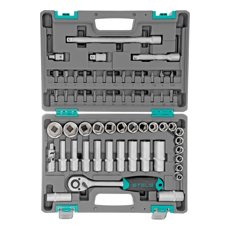 Набор инструментов, 1/2", CrV, пластиковый кейс 60 предметов Stels (14103)