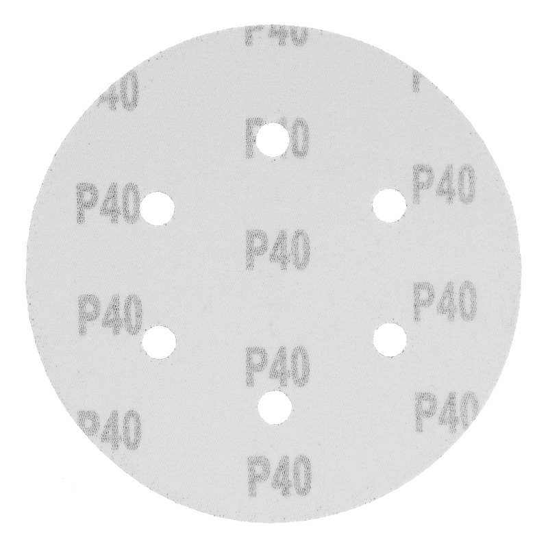Круг абразивный на ворсовой подложке под "липучку", перфорированный, P 40, 150 мм, 5 шт Matrix (73836)