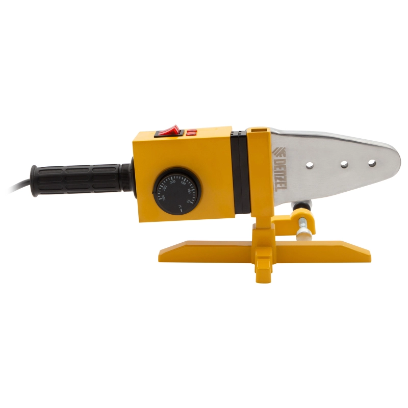 Аппарат для сварки пластиковых труб DWP-1500, 1500 Вт, 260-300 град, комплект насадок, 20-63 мм Denzel (94205)