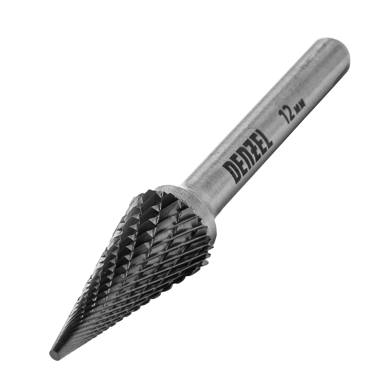Борфреза по металлу твердосплавная, коническая, тип-M, 12 мм Denzel (72077)