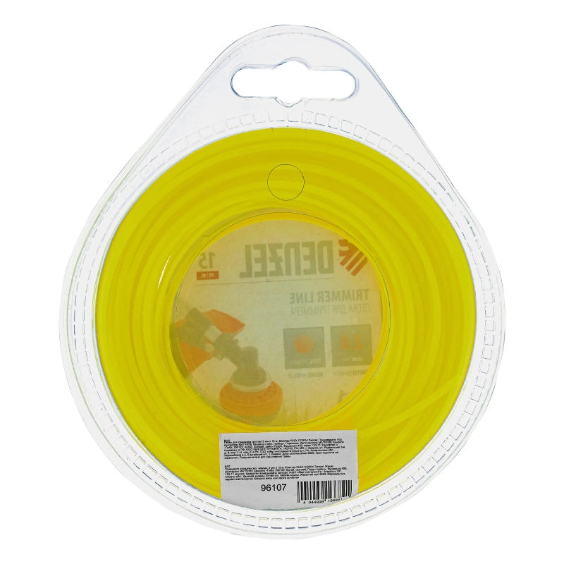 Леска для триммера, круглая 2 мм х 15 м, блистер Flex cord Denzel (96107)