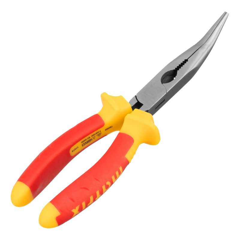 Длинногубцы изогнутые Insulated, 200 мм, двухкомпонентные рукоятки Matrix Professional (17474)