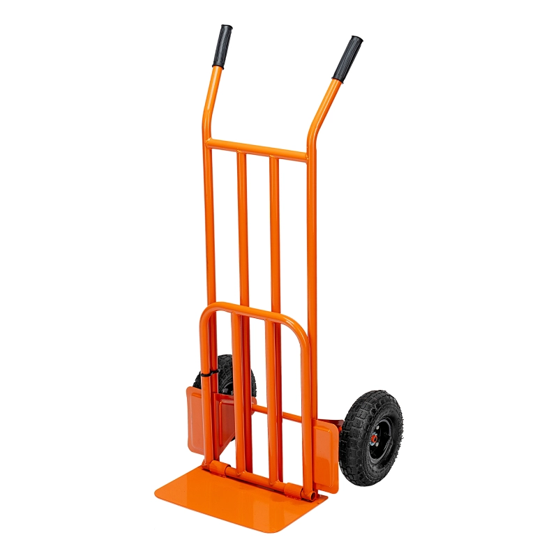 Тележка ручная 2-х колесная, усиленная, г/п 250кг, откидная платформа 530х400мм Сибртех (69302)