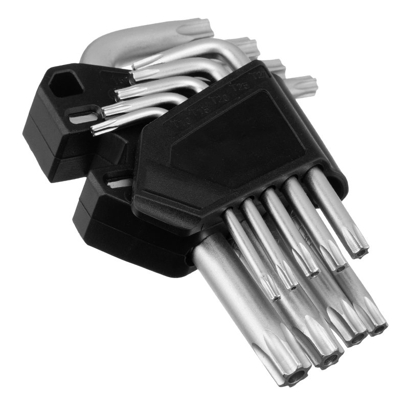 Набор ключей имбусовых Torx-Tempered, TT10-50, CrV, 9 шт. Сибртех (123707)