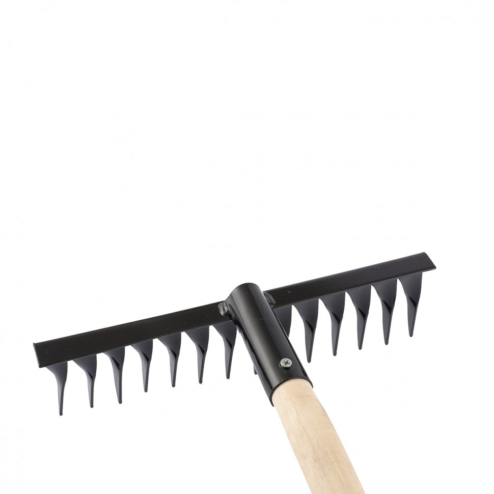 Грабли стальные, 300х1300 мм, 14 витых зубьев, деревянный черенок, Сибртех (61769)