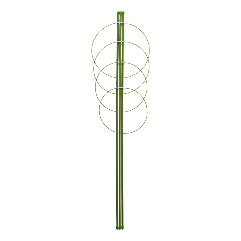 Поддержка для растений круглая H 120 см, металл в пластике, 4 кольца Palisad (644035)