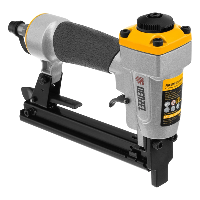 Степлер пневматический PS8016 для прямоугольных скоб 21GA от 6 до 16 мм Denzel (57400)