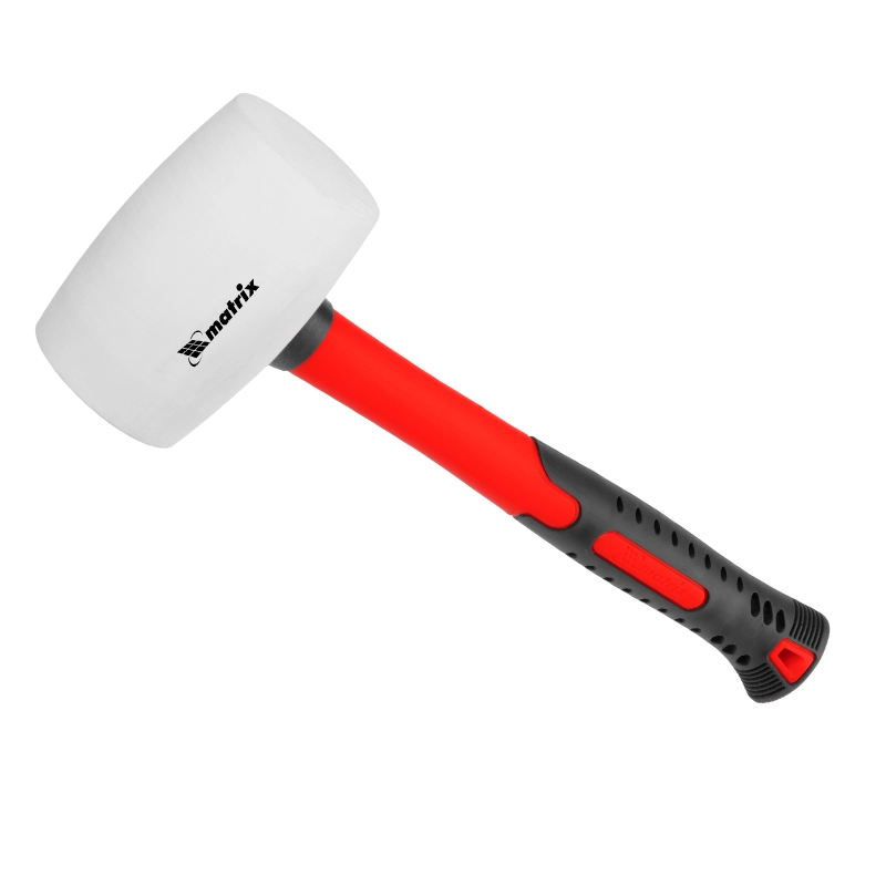 Киянка резиновая, 450 г, белая резина, фибергласовая рукоятка Matrix (11196)