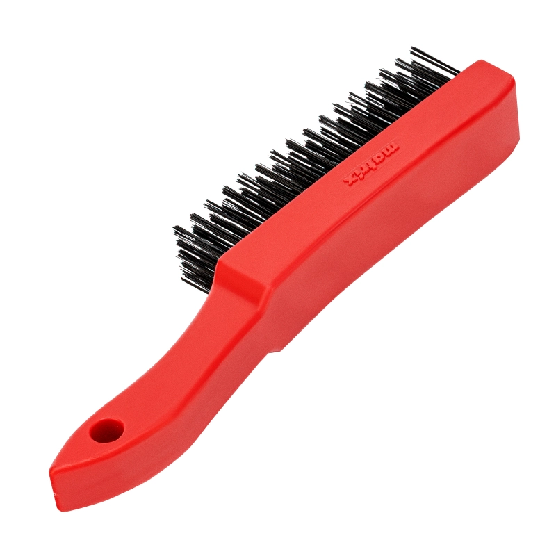 Щетка зачистная пятирядная, закаленная прямая проволока с пластиковой ручкой Matrix (74815)