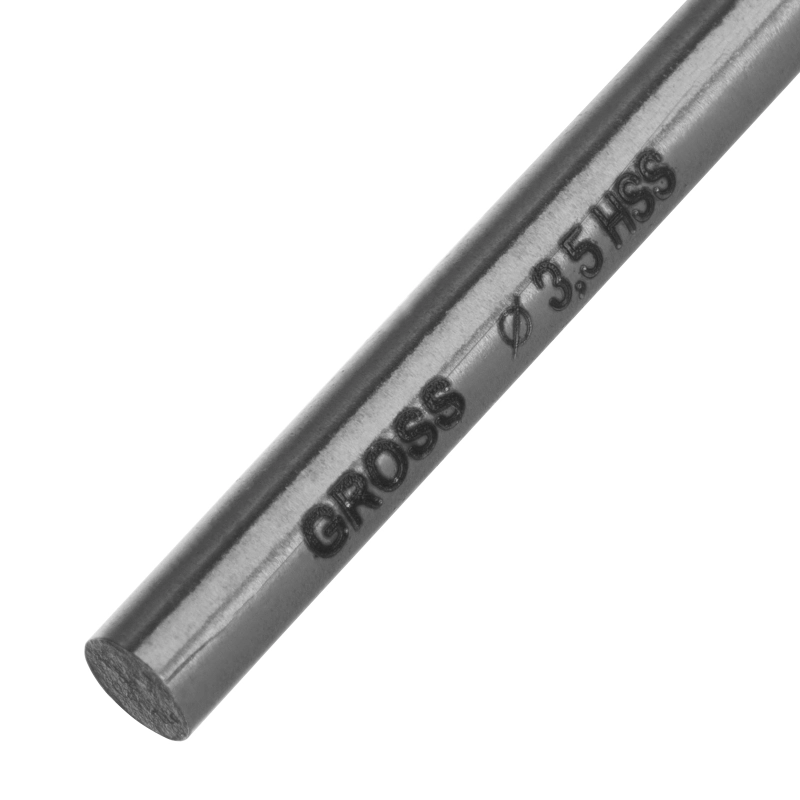 Сверло спиральное по металлу, 3.5 мм, HSS, 338 W, 2 шт Gross (71606)