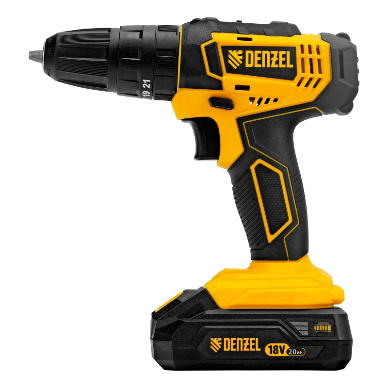 Дрель-шуруповерт аккумуляторная ударная CID-18-02BM, Li-Ion, 18 В, 2 акк. Denzel (26135)