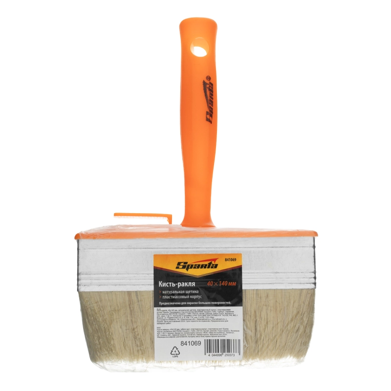 Кисть-ракля, 40х140 мм, натуральная щетина, пластмассовый корпус, пластмассовая ручка Sparta (841069)