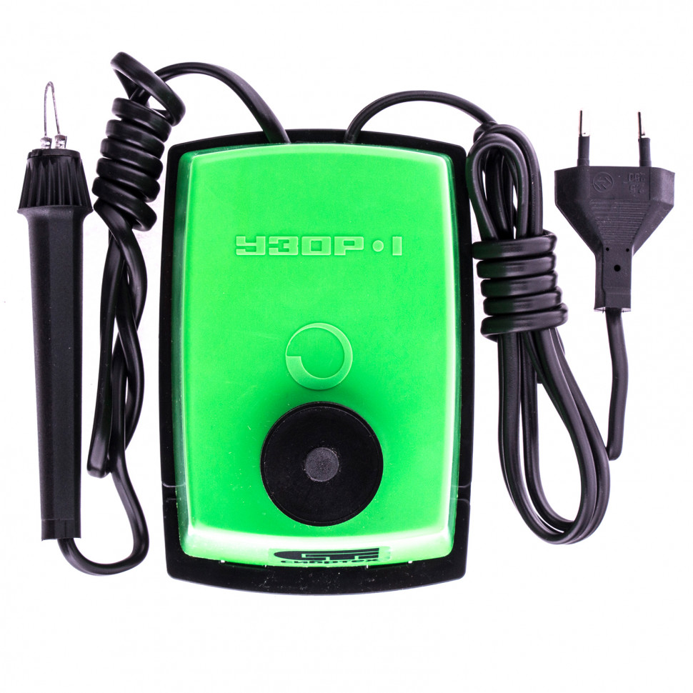 Электроприбор для выжигания по дереву "Узор 1" с подставкой, запасная игла, 5 проекций Сибртех (91304)