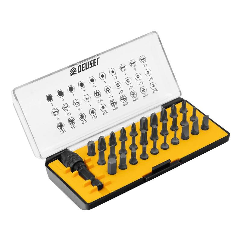 Набор инструментов, 1/2", 1/4", CrV, S2, пластиковый кейс, 100 предметов Denzel (15803)