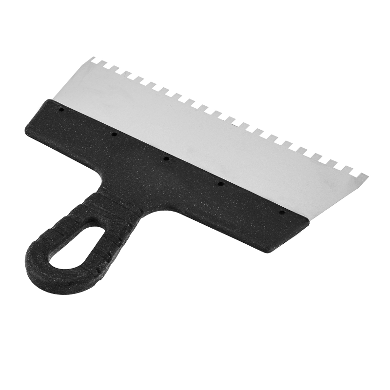 Шпатель из нержавеющей стали, 250 мм, зуб 6 х 6 мм, пластмассовая ручка Sparta (85139)