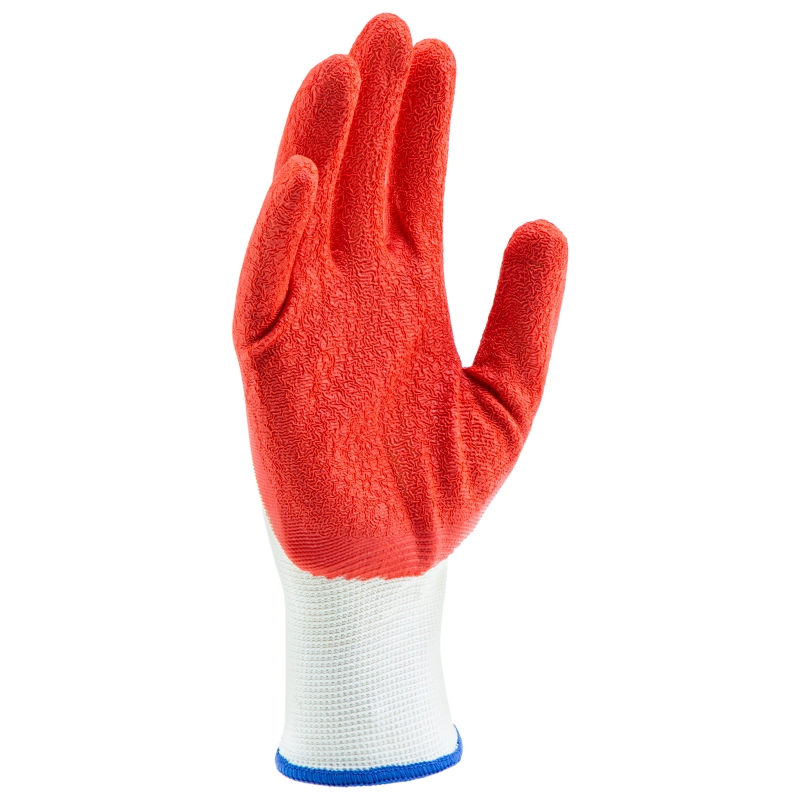 Перчатки полиэфирные с рельефным покрытием из нат латекса, 15 класс вязки, 57 г Сибртех (67767)