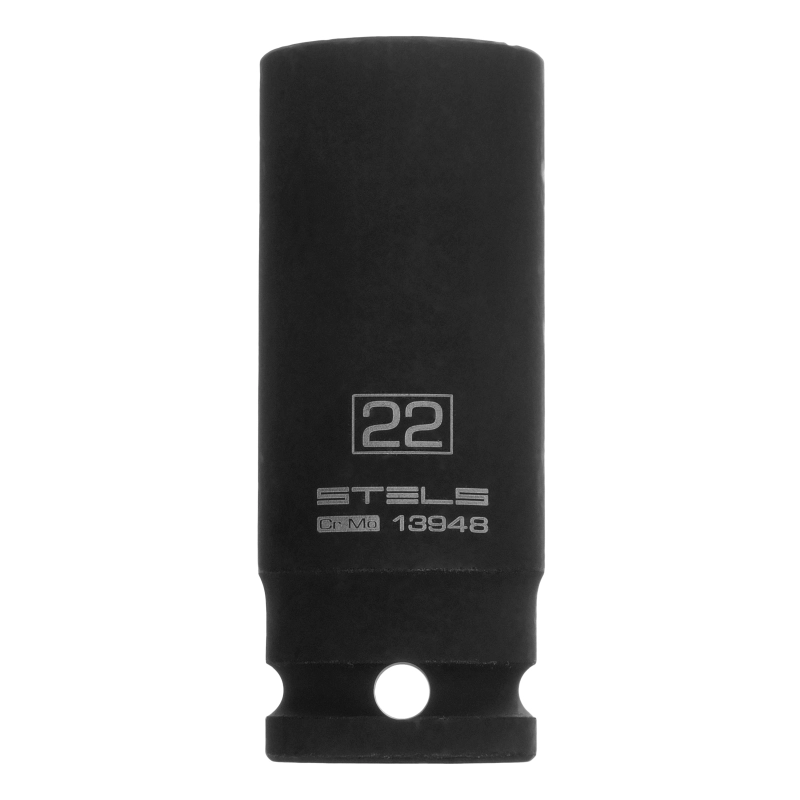 Головка ударная удлиненная шестигранная, 22 мм, 1/2, CrMo Stels (13948)