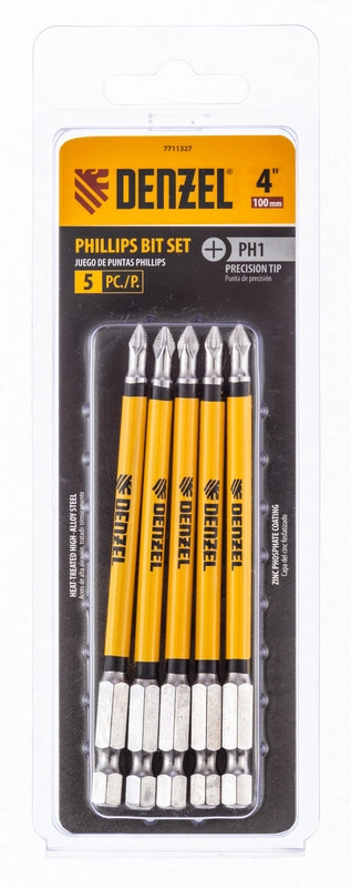 Бита PH1x100 мм, 5 шт. Denzel (7711327)