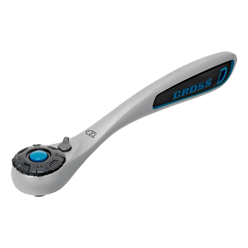 Набор торцевых головок, трещотка 120 зубьев, 1/4", CrV, 12 предметов Gross (14141)