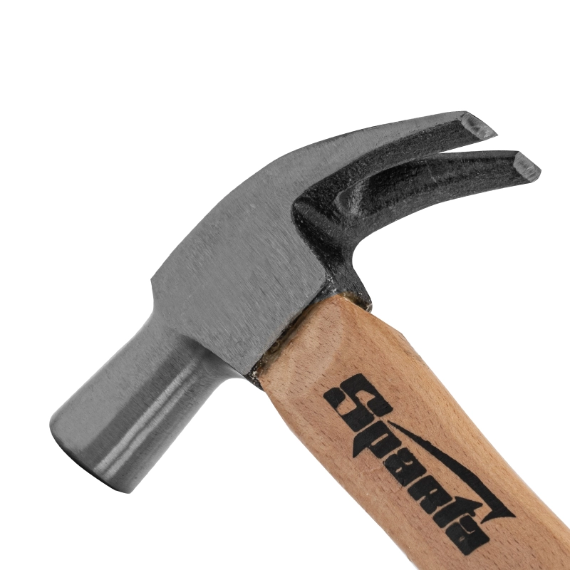 Молоток-гвоздодер, 225 г, боек 22 мм, деревянная рукоятка Sparta (104105)