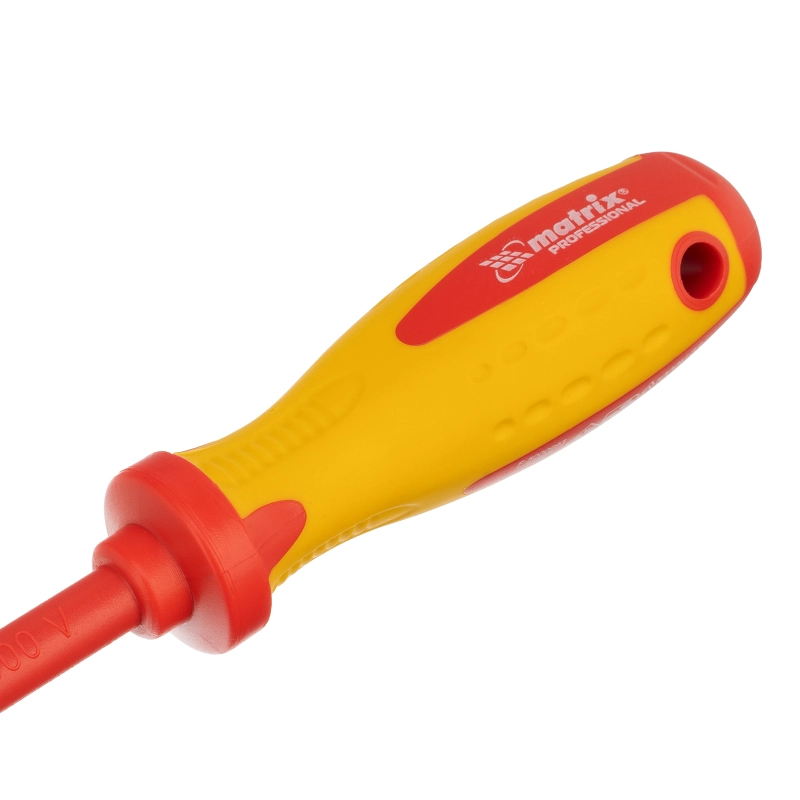 Отвертка Insulated, SL6.5 x 150 мм, CrMo, до 1000 В, двухкомпонентная рукоятка Matrix Professional (12920)