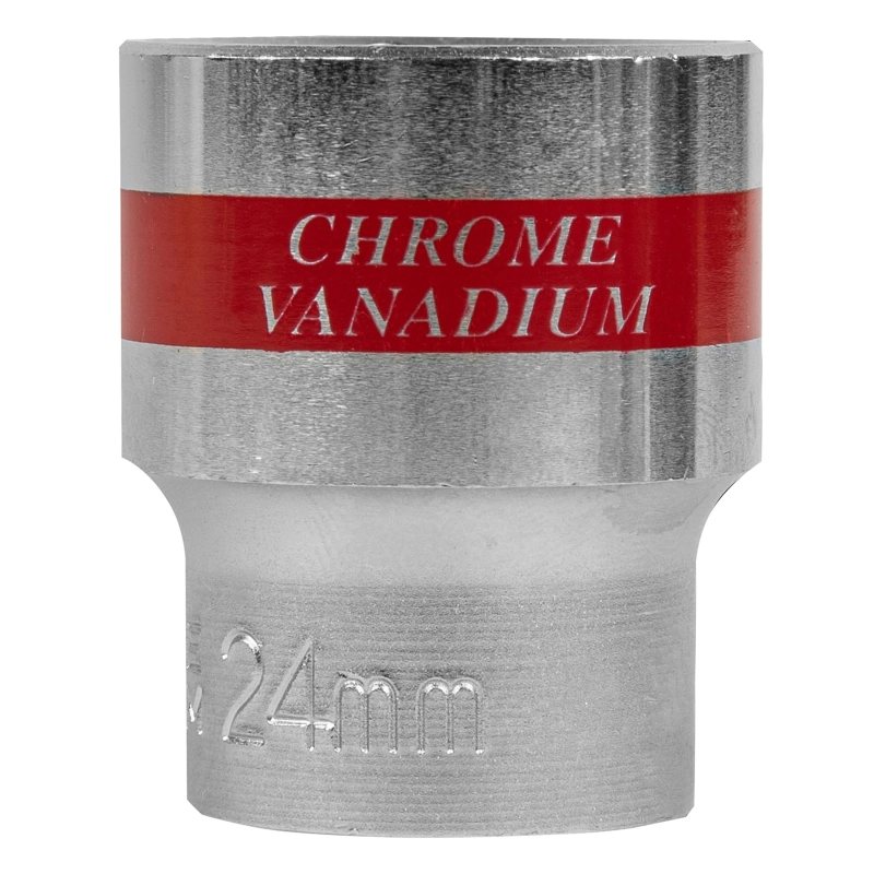 Головка торцевая, 24 мм, шестигранная, CrV, под квадрат 1/2, хромированная Matrix (13124)