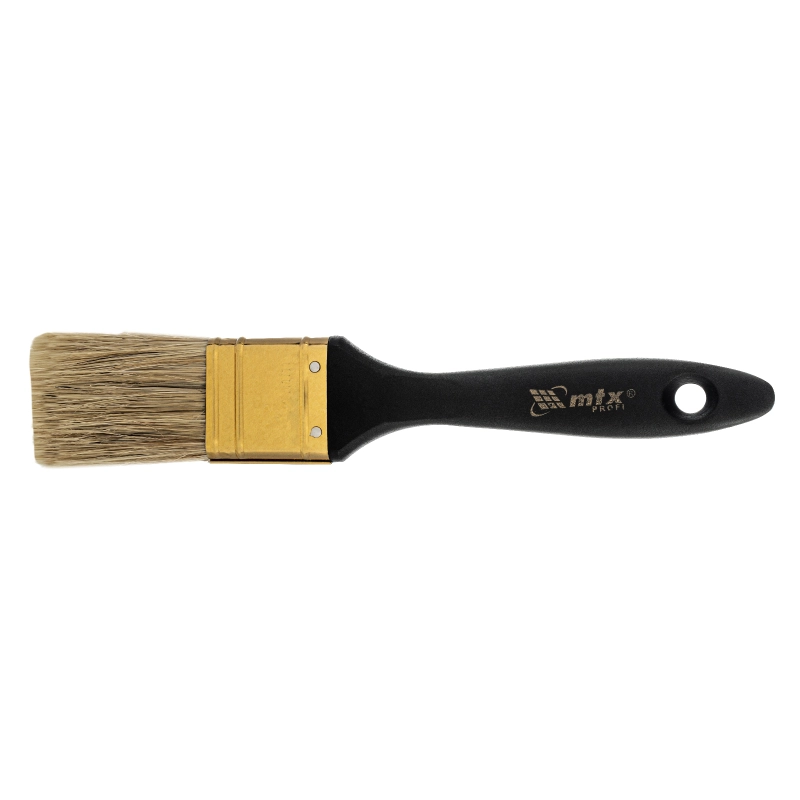 Кисть плоская "Профи" 1.5", натуральная щетина, пластмассовая ручка MTX (83161)