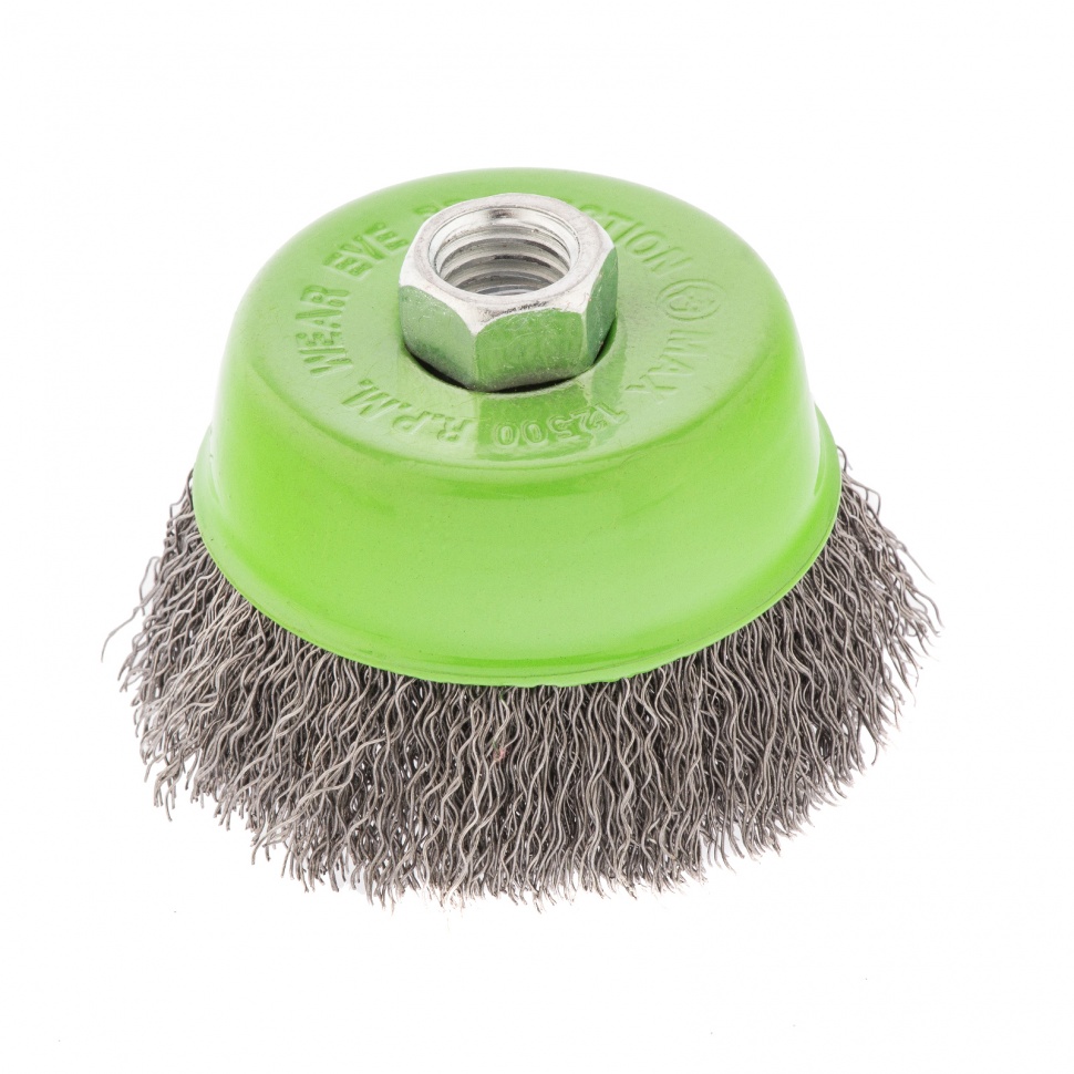 Щетка для УШМ, 75 мм, М14, "чашка", витая проволока 0.3 мм Сибртех (746047)