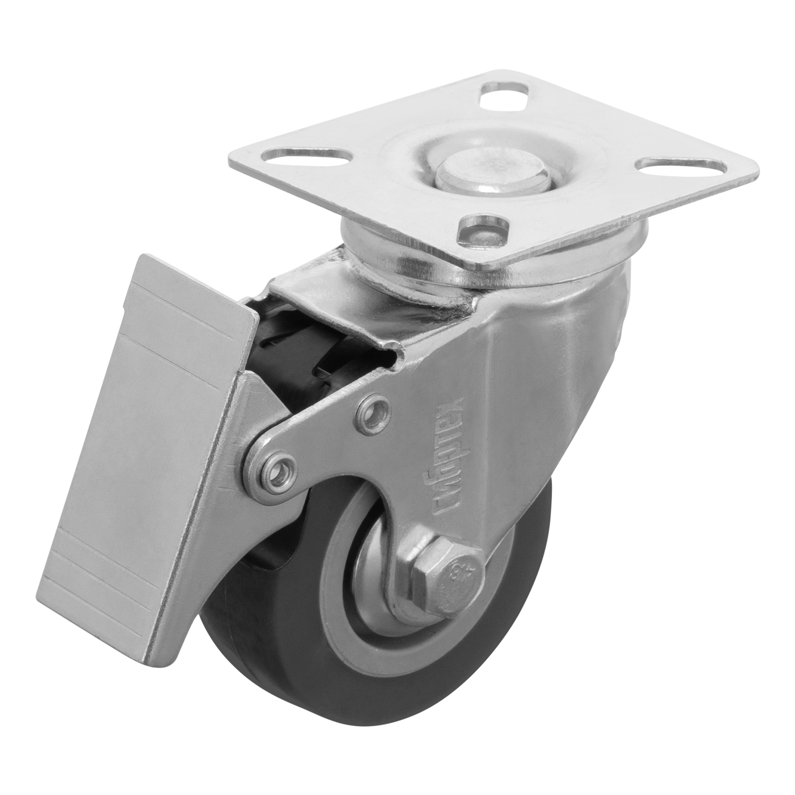 Колесо поворотное с тормозом D 50 мм, крепление  платформенное Сибртех (68719)