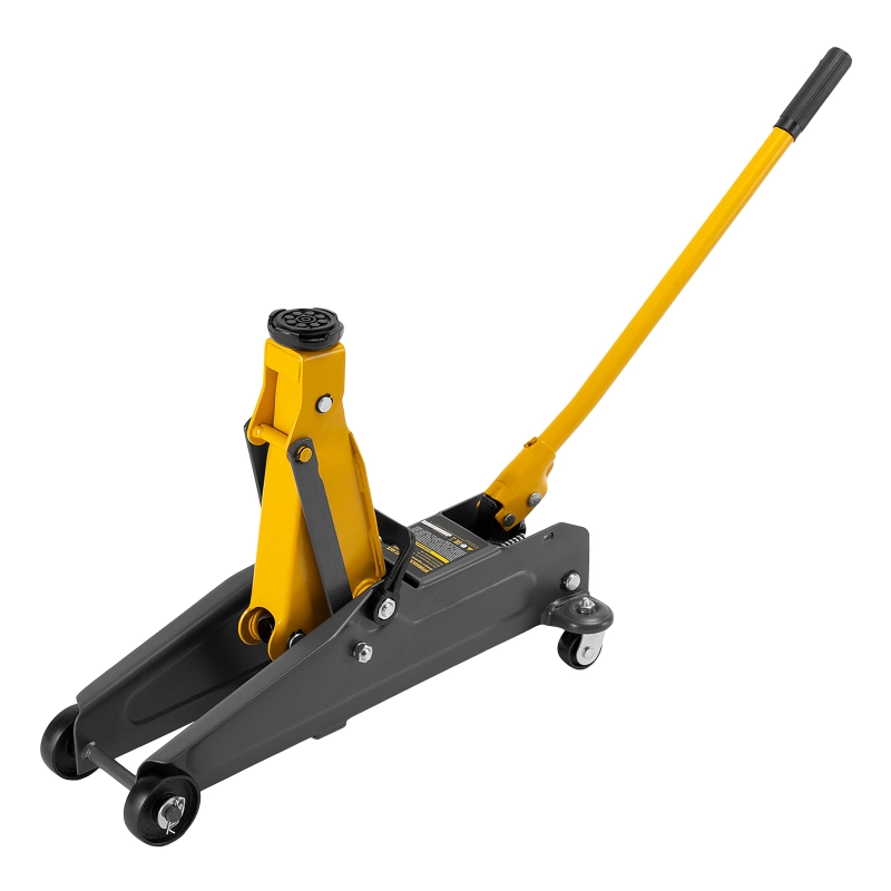 Домкрат гидравлический подкатной, 2 т, 135-385 мм, в пласт. кейсе Denzel (51231)