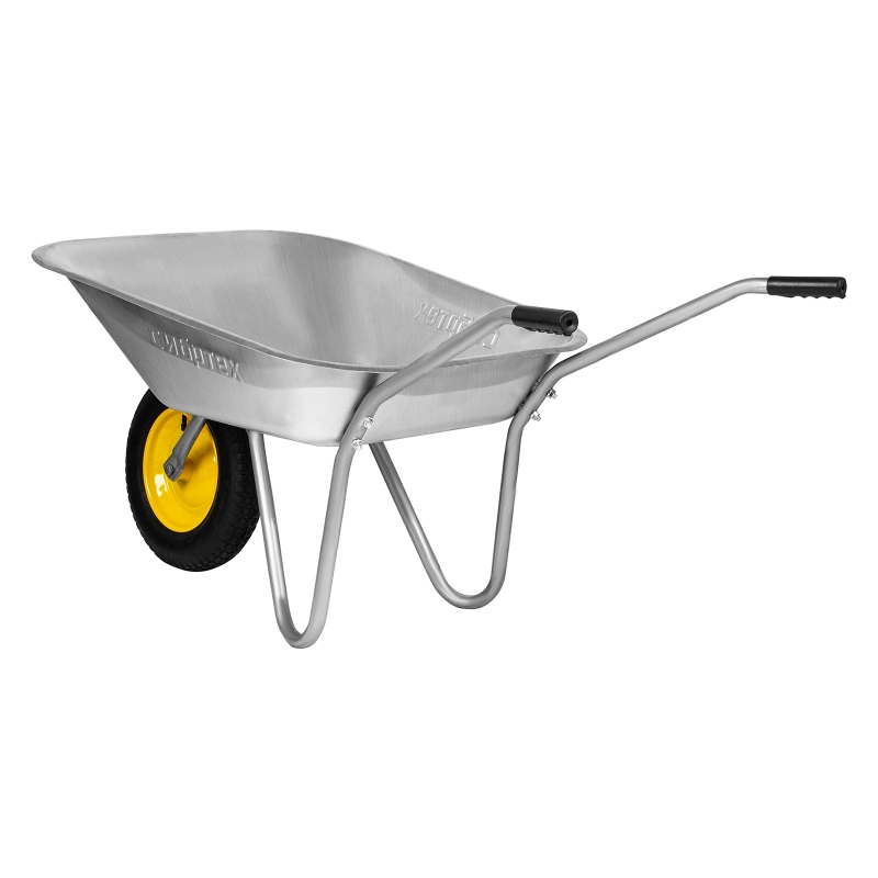 Тачка садовая, грузоподъемность 90 кг, оцинк. рама, объем 65 л Сибртех (689614)