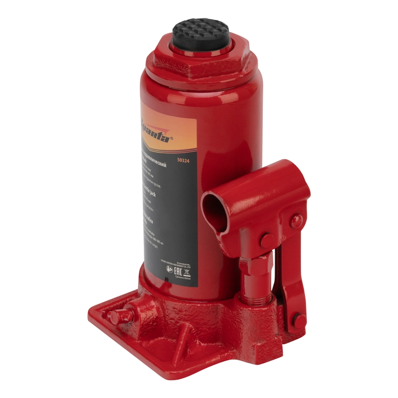 Домкрат гидравлический бутылочный, 8 т, h подъема 200-385 мм Sparta (50324)