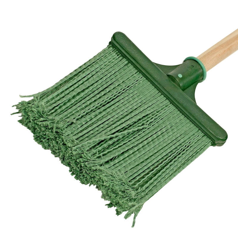 Метла полипропиленовая, 240 х 160 х 1400 мм, плоская распушенная, деревянный черенок, Сибртех (63219)