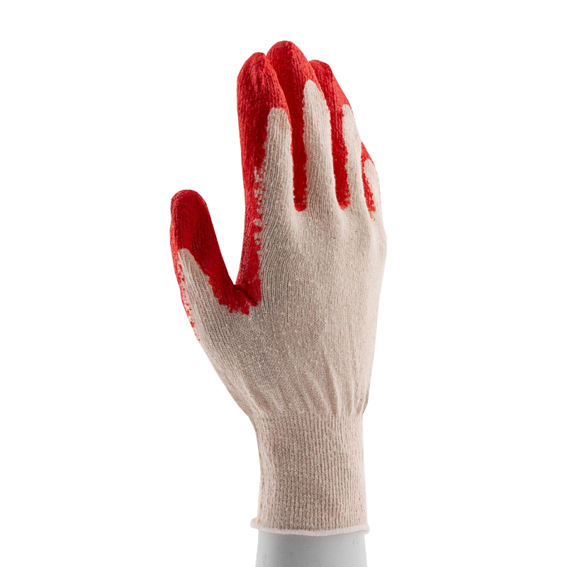 Перчатки трикотажные, хлопчатобумажные, с одинарным покрытием из латекса, 13 класс вязки (403001)