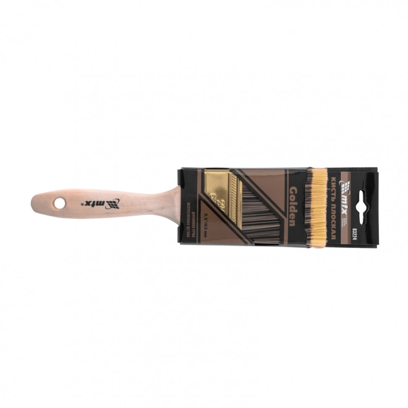 Кисть плоская Golden 2.5", искусственная щетина, деревянная ручка Mtx (83224)