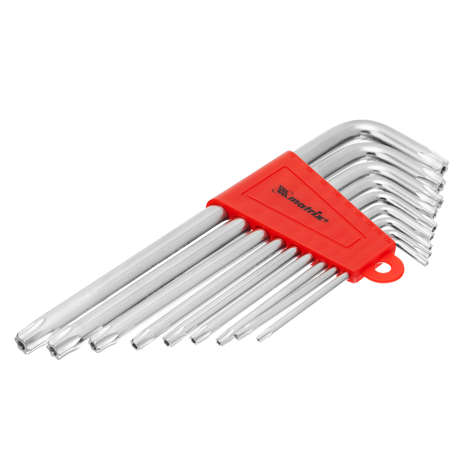 Набор ключей имбусовых Torx , 9 шт, T10-T50, CrV, удлиненных, с сатиновым покрытием Matrix (12306)