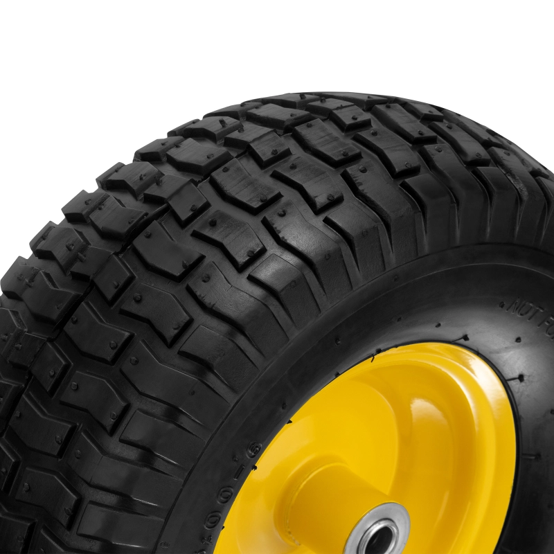 Колесо пневматическое 15/6.00-6, D 370 мм, подш. внут. диам. 16 мм, длина оси 100 мм Denzel (68998)