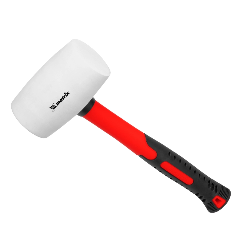 Киянка резиновая, 680 г, белая резина, фибергласовая рукоятка Matrix (11197)
