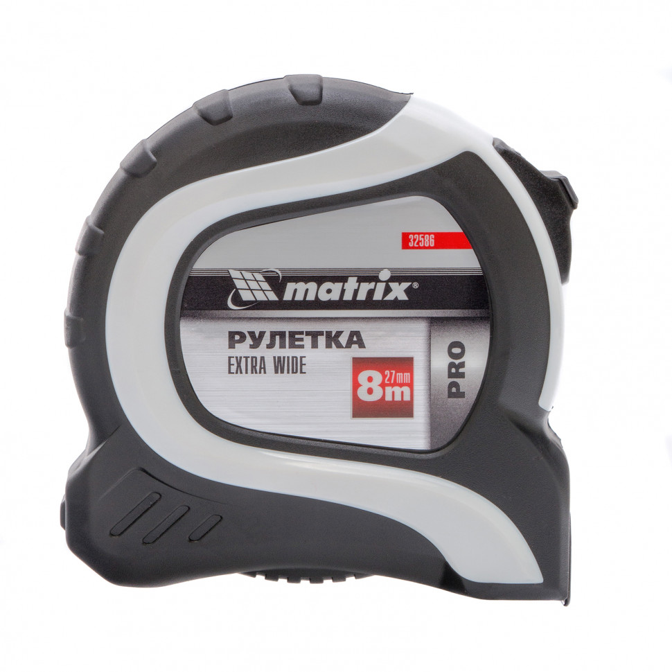 Рулетка Extra Wide,8 м x 27 мм,двухкомпонентный корпус,Pro Matrix (32586)